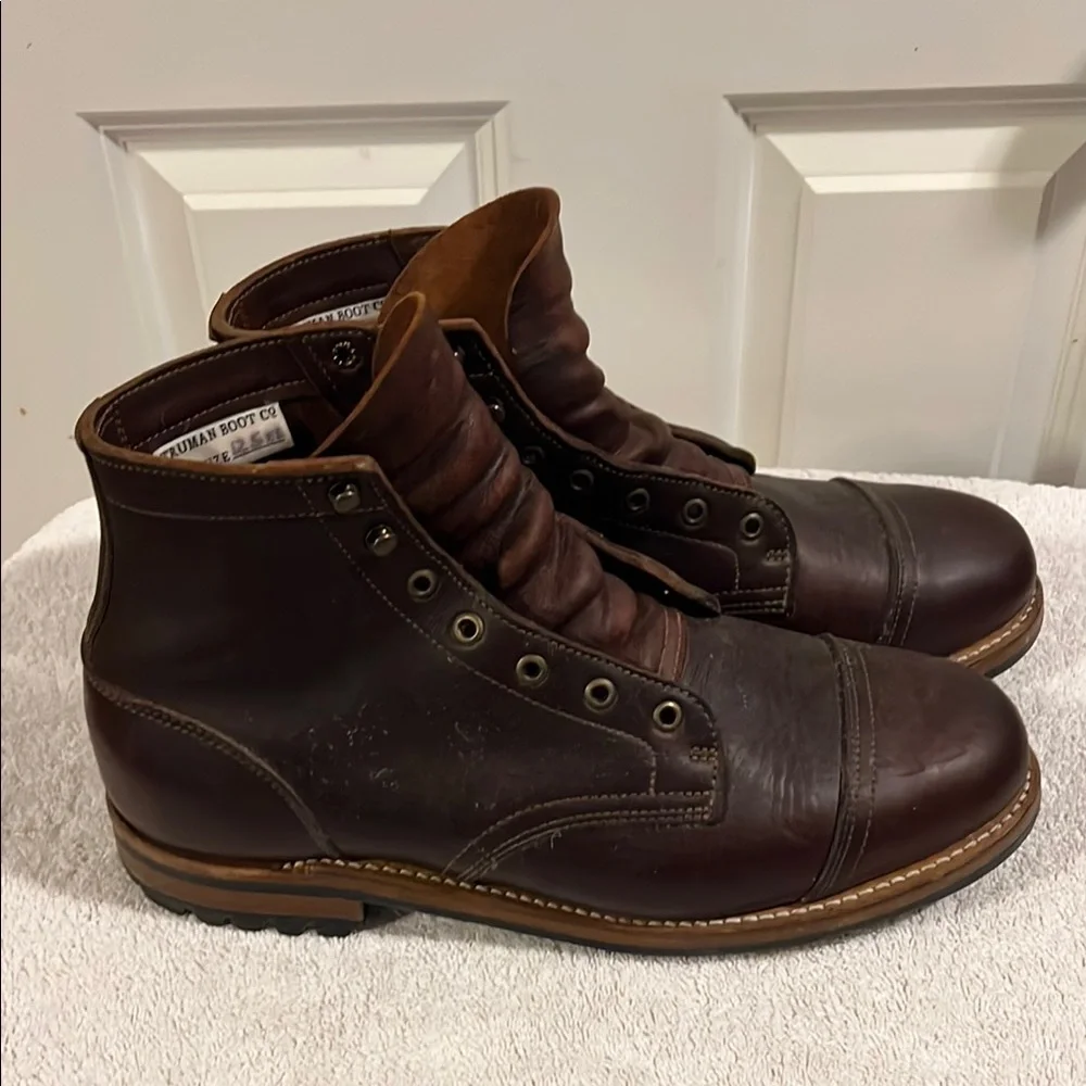 Truman Boot Co Reddish Brown Rugged Leather Boots - size 12.5 width EE - Picture 6 of 9